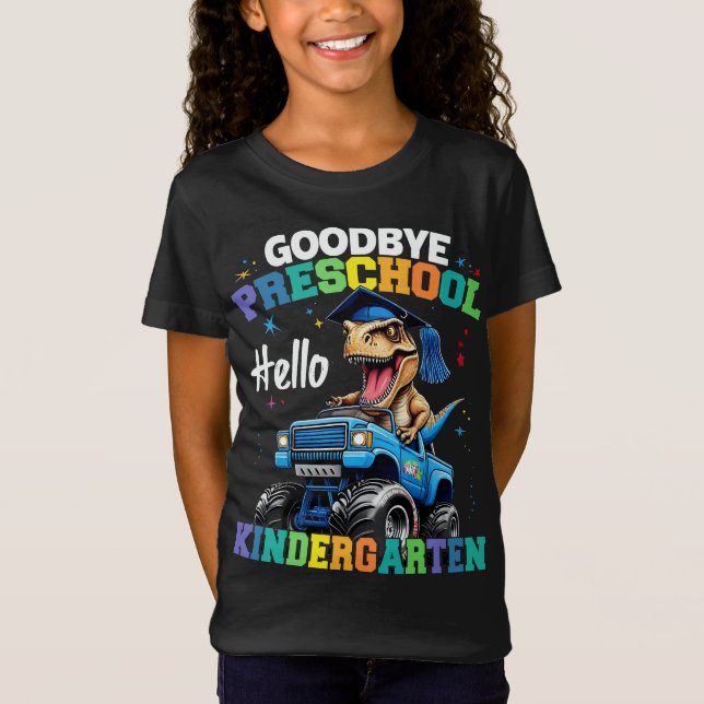 Camiseta Adiós monstruo preescolar camionero T rex Graduaci (Anverso)