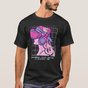 Camiseta Adiós Mundo Real - Prefiero Vr - Vaporwave Virtu