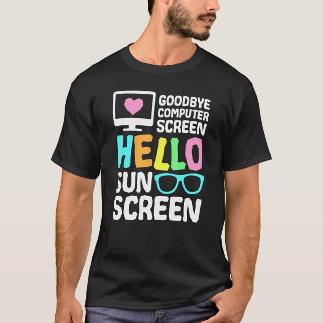 Camiseta Adiós pantalla de computadora Hola protector solar (Anverso)