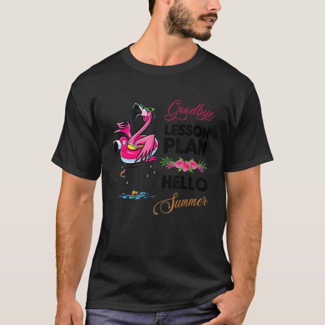 Camiseta Adiós Plan de Lección Hola Sun Tan Flamingo Summer (Anverso)