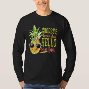 Camiseta Adiós Plan de Lección Hola Sun Tan Tee Pineapple T
