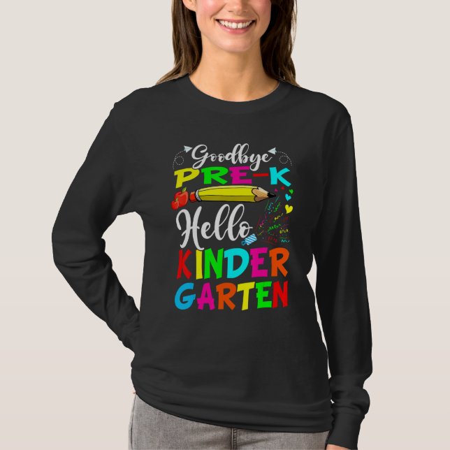 Camiseta Adiós Pre K Hello Kindergarten El Último Día Del C (Anverso)