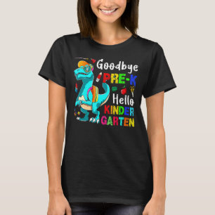 Camiseta Adiós Pre K Hello Kindergarten Rex De Vuelta A Sch
