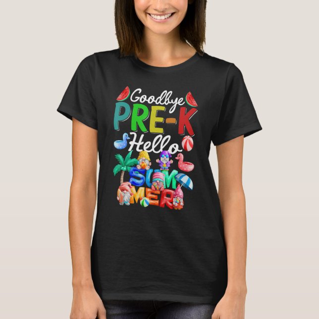 Camiseta Adiós Pre K Hello Summer Gnomes Beach (Anverso)
