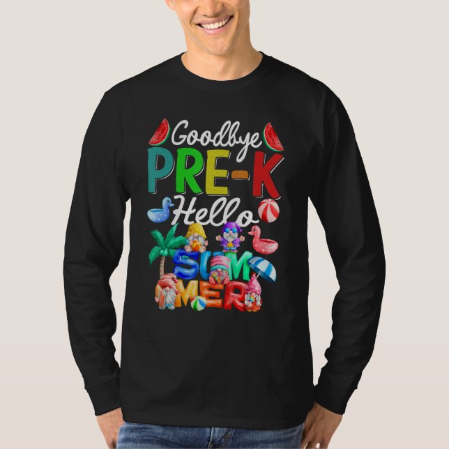 Camiseta Adiós Pre K Hello Summer Gnomes Beach (Anverso)