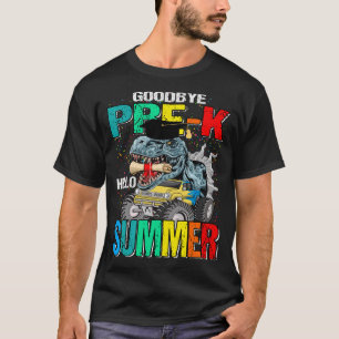Camiseta Adiós pre-K Hola Monstruo de verano Dinosaurio