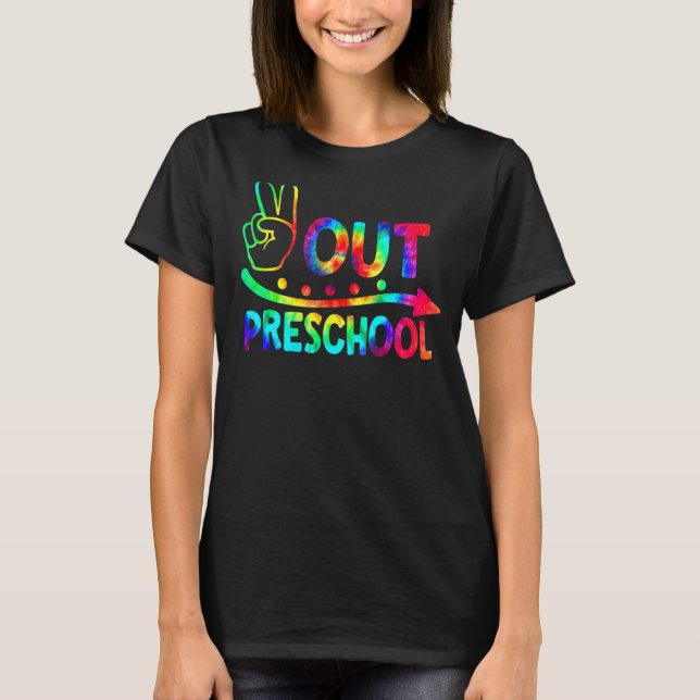 Camiseta Adiós Preescolar Feliz Último Día De Escuela Tie D (Anverso)