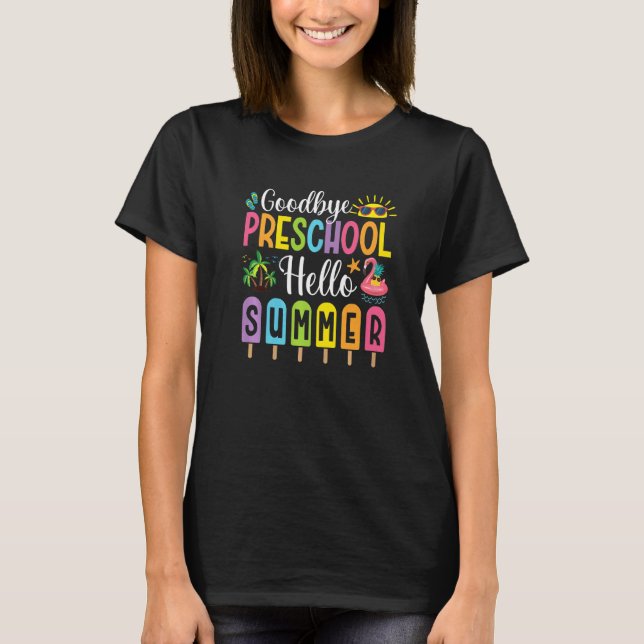 Camiseta Adiós Preescolar Hola verano Popsicle Ice Última D (Anverso)