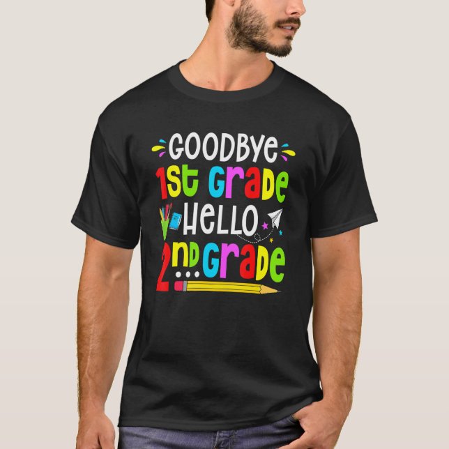 Camiseta Adiós primer grado Hola segundo grado de vuelta a  (Anverso)