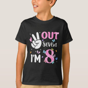 Camiseta Adiós siete 8 mariposa feliz cumpleaños 8