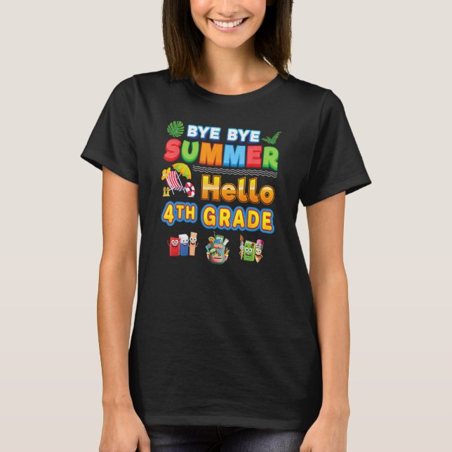 Camiseta Adiós Summer Hello de 4º grado de vuelta a la escu (Anverso)