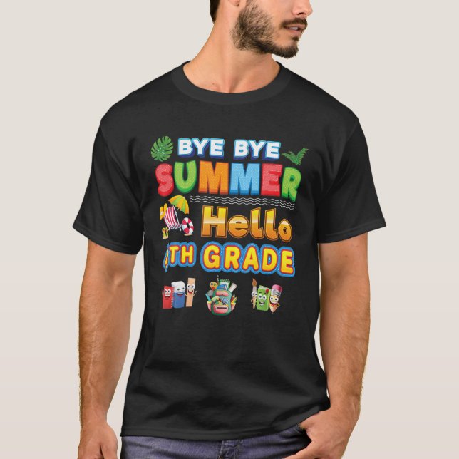 Camiseta Adiós Summer Hello De Verano De 4º Grado De Vuelta (Anverso)