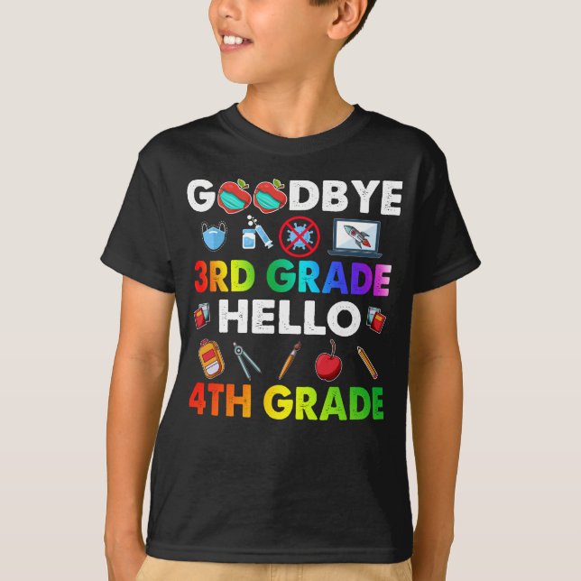 Camiseta Adiós tercer grado Hola cuarto grado - Gracioso pr (Anverso)