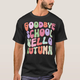 Camiseta Adiós verano bienvenida otoño maple Flamingo Leaf