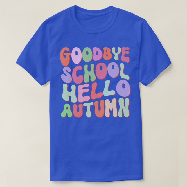 Camiseta Adiós verano bienvenida otoño maple Flamingo Leaf (Diseño del anverso)