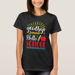 Camiseta Adiós Verano Hola Escuela De Vuelta a la Escuela E