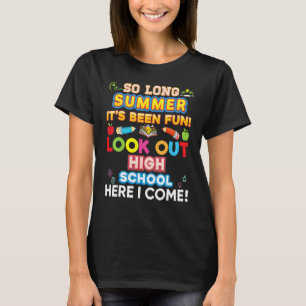 Camiseta Adiós Verano Prepárate Escuela Secundaria Aquí Voy