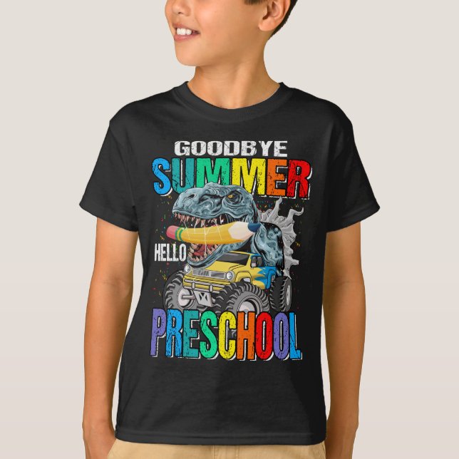 Camiseta Adiós verano saludo monstruo preescolar (Anverso)