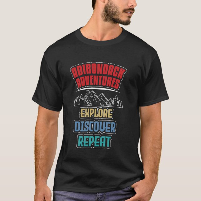 Camiseta Adirondack Adventures Explore Discover Repeat Sun (Anverso)