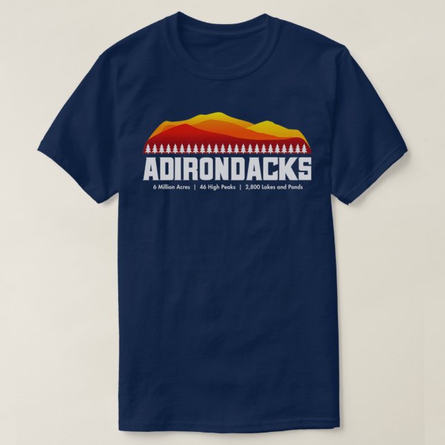 Camiseta Adirondack Mountains New York Tipo blanco (Diseño del anverso)