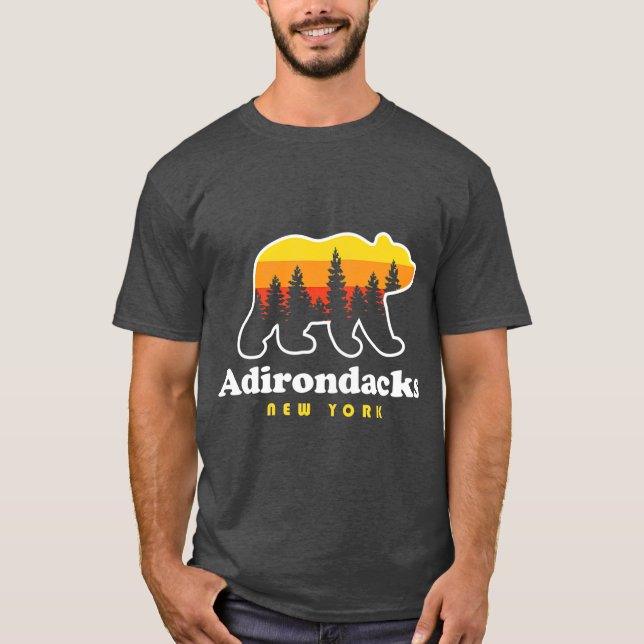Camiseta Adirondacks NY Bear Woods Nueva York (Anverso)