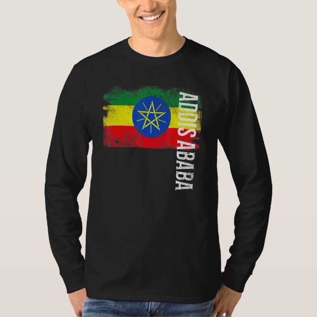 Camiseta Adís Abeba Bandera De Etiopía Para Hombres Etíopes (Anverso)