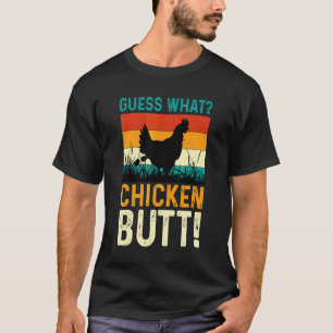 Camiseta Adivina Qué Diseño Blanco de Trasero de Pollo