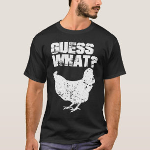 Camiseta Adivina Qué Diseño Blanco de Trasero de Pollo
