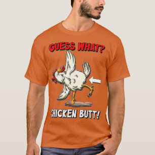 Camiseta Adivina qué divertido es el pollo pero blanco