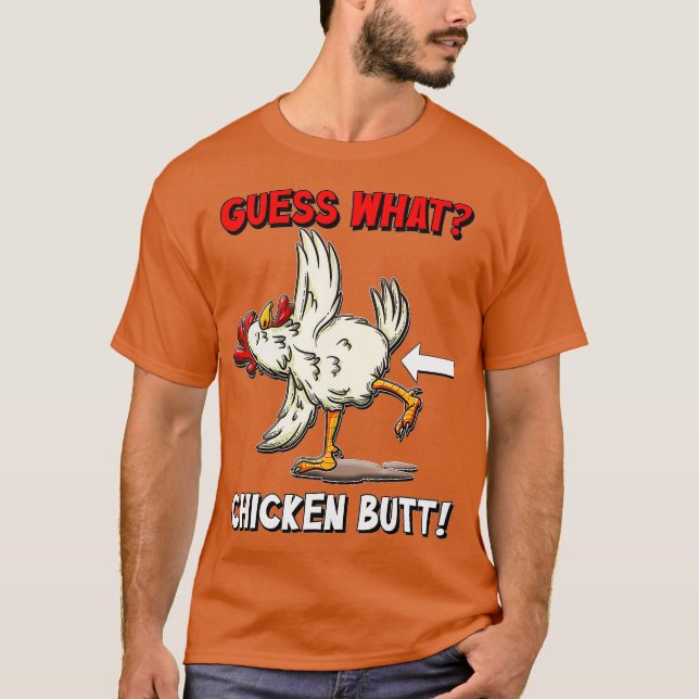 Camiseta Adivina qué divertido es el pollo pero blanco (Anverso)