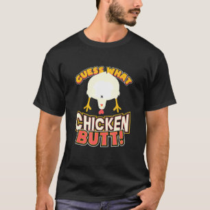 Camiseta Adivina qué divertido es el pollo pero blanco