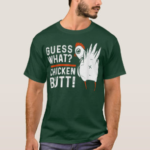 Camiseta Adivina qué es el diseño blanco y negro de pollo
