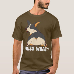 Camiseta Adivina qué gracioso negro tricolor corgi