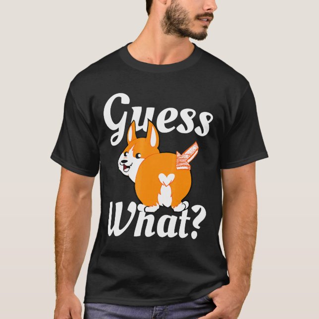 Camiseta Adivina Qué Perro Trasero Corgi (Anverso)