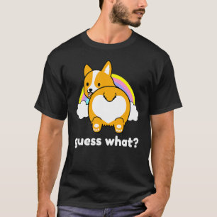 Camiseta Adivina Qué Trasero De Corgi Lindo Arcoíris Dueño 