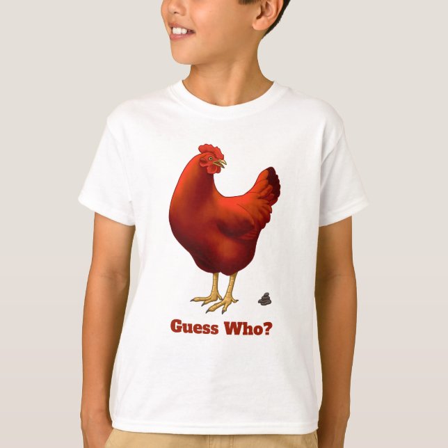 Camiseta Adivina quién pollito poo Red Hen (Anverso)