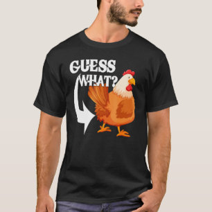 Camiseta Adivinanza Divertida, ¡Culo de Pollo! Diseño Blanc