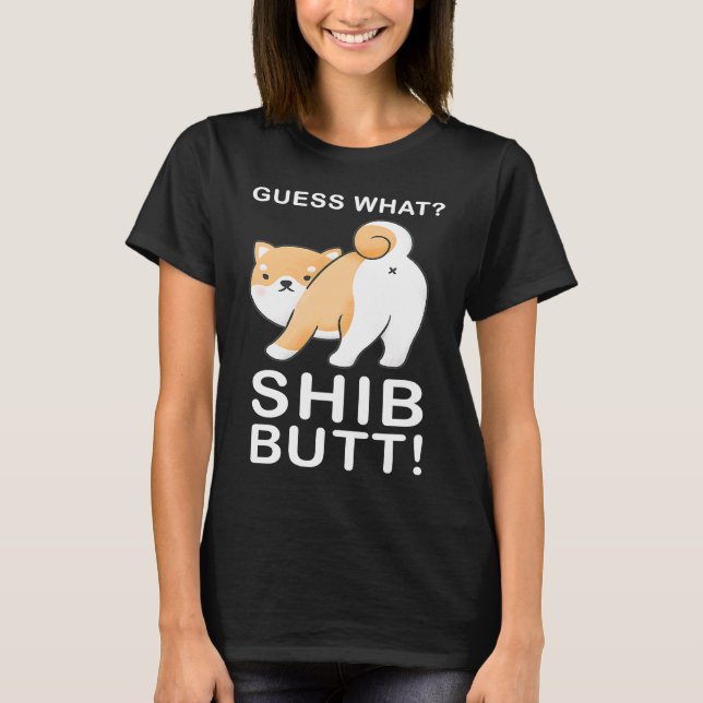 Camiseta Adivinar Qué Cripto De Chib Butt Shiba Inu Token S (Anverso)