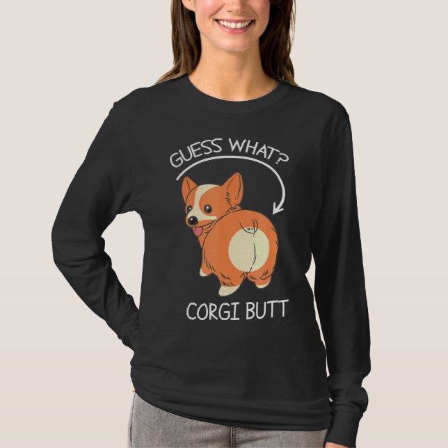 Camiseta Adivinar qué es Corgi Butt (Anverso)