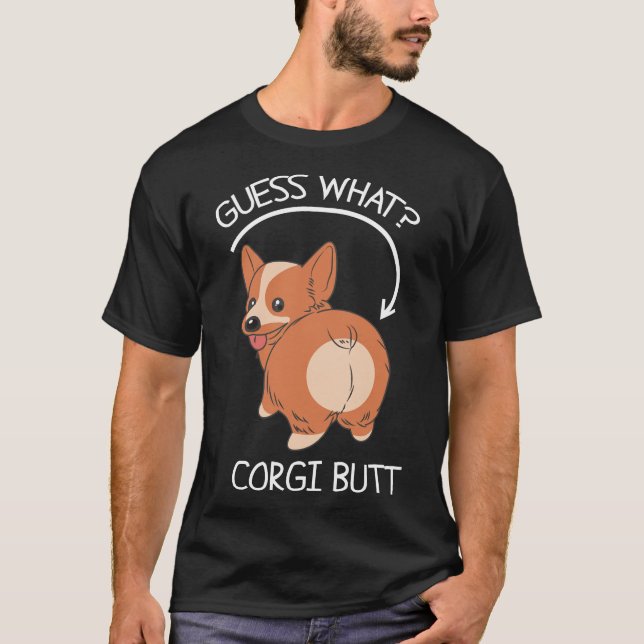 Camiseta Adivinar qué es Corgi Butt (Anverso)