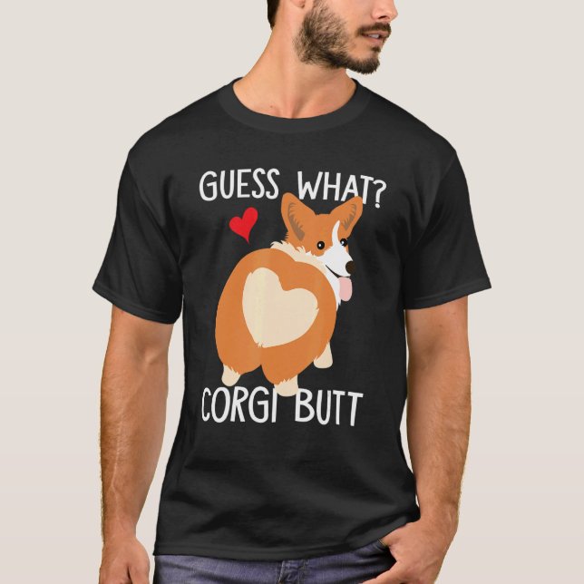 Camiseta Adivinar Qué Pun Perro Corgi Butt Corgi (Anverso)