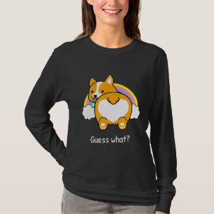 Camiseta Adivinen lo que Corgi Butt Rainbow Corgi