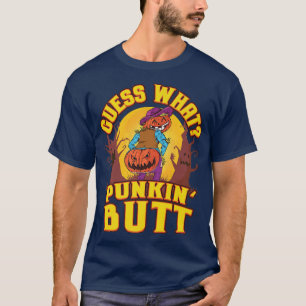 Camiseta Adivinen lo que Punkin' Butt Halloween Calabaza Mo