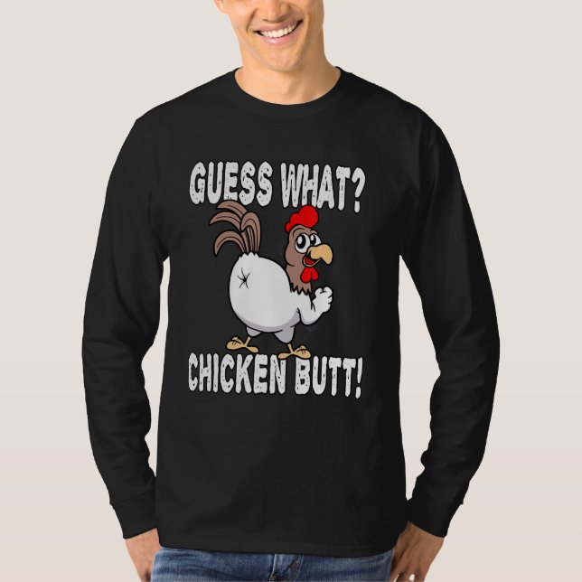 Camiseta Adivinen Qué Chicken Butt dice Chistes (Anverso)