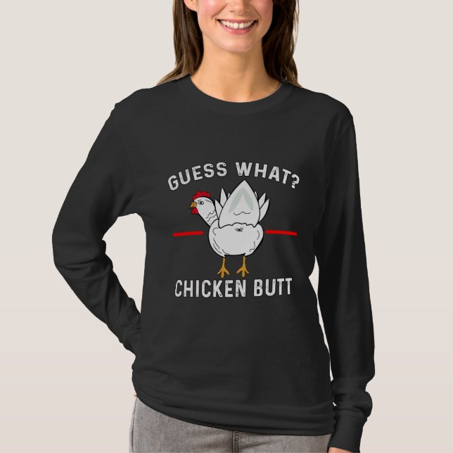 Camiseta Adivinen Qué Chicken Butt Kids (Anverso)