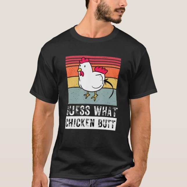 Camiseta Adivinen qué pollo con mantequilla de pollo Meme d (Anverso)
