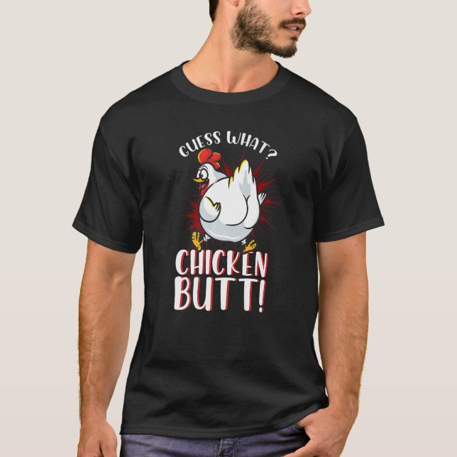 Camiseta Adivinen Qué Pollo Pero Meme Chicken Butt (Anverso)