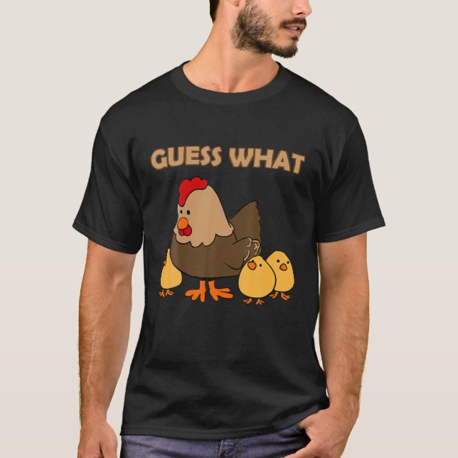 Camiseta Adivinen Qué Torno De Pollo Frente Y Atrás (Anverso)