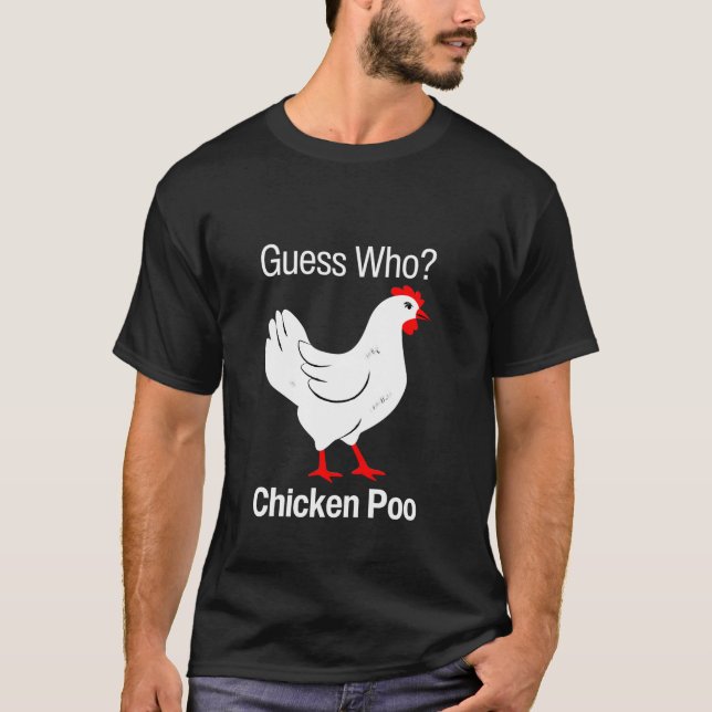 Camiseta Adivinen Quién Pollo Poo Divertido Pollo Chistes H (Anverso)