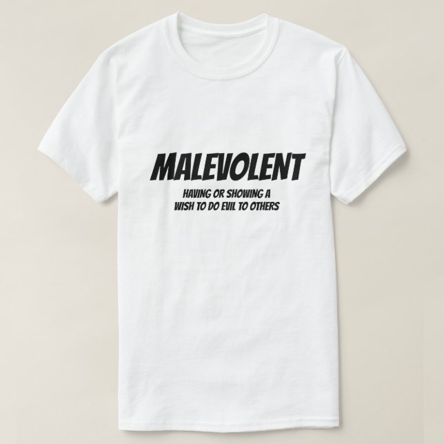 Camiseta Adjetivo: Malévolo (Diseño del anverso)